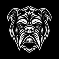Bulldogge - - schwarz und Weiß isoliert Symbol - - Illustration vektor