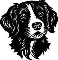 terrier - svart och vit isolerat ikon - illustration vektor