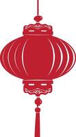 asiatisch Chinesisch traditionell Laterne rot Farbe nur vektor