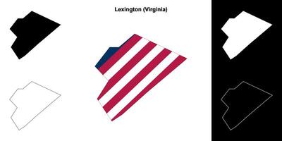 lexington Bezirk, Virginia Gliederung Karte einstellen vektor