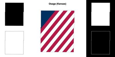 osage grevskap, kansas översikt Karta uppsättning vektor