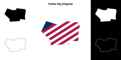 fairfax Stadt Bezirk, Virginia Gliederung Karte einstellen vektor