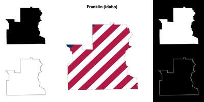 Franklin Bezirk, Idaho Gliederung Karte einstellen vektor