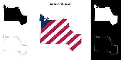 camden Bezirk, Missouri Gliederung Karte einstellen vektor