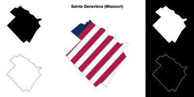 sainte genevieve Bezirk, Missouri Gliederung Karte einstellen vektor