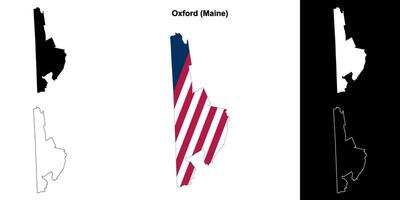 Oxford Bezirk, Maine Gliederung Karte einstellen vektor