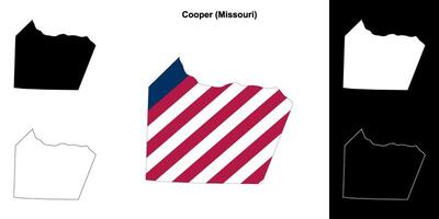 Cooper Bezirk, Missouri Gliederung Karte einstellen vektor