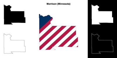 Morrison Bezirk, Minnesota Gliederung Karte einstellen vektor