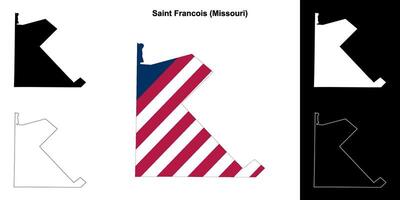 Heilige Francois Bezirk, Missouri Gliederung Karte einstellen vektor