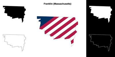 Franklin grevskap, massachusetts översikt Karta uppsättning vektor