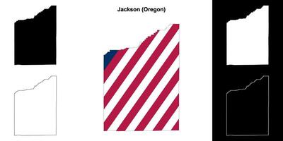 Jackson grevskap, oregon översikt Karta uppsättning vektor