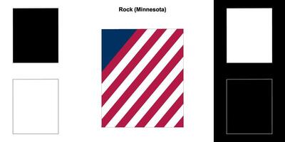 Felsen Bezirk, Minnesota Gliederung Karte einstellen vektor