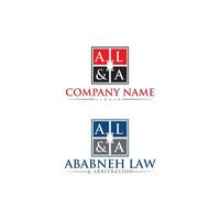 al Brief Gesetz legal Logo Design und ala Brief Logo vektor