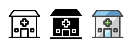 multipurpose klinik ikon i översikt, glyf, fylld översikt stil vektor