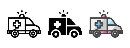 multipurpose ambulans ikon i översikt, glyf, fylld översikt stil vektor