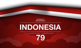 Indonesien glücklich Unabhängigkeit Tag Hintergrund Design. vektor