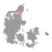 aalborg kommun Karta, administrativ division av Danmark. illustration. vektor