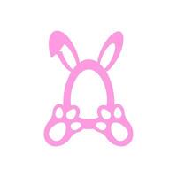 Ostern Hase Rosa Hase Eier Halter mit groß Pfoten Gesicht Editor vektor