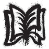 uttryckssymbol bok graffiti med svart spray måla. vektor