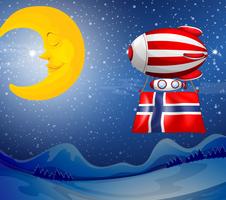 Ein schwebender Ballon mit der Flagge Norwegens vektor