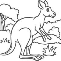 känguru färg sidor. känguru djur- översikt för färg bok vektor