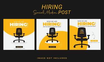wir sind Einstellung Job freie Stelle Sozial Medien Post Banner Design Vorlage, jetzt wir sind Einstellung Job Poster Platz Netz Banner Design. vektor