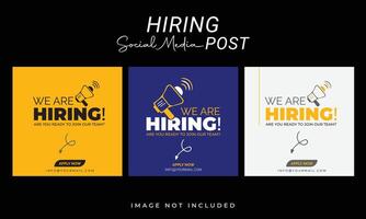 wir sind Einstellung Job freie Stelle Sozial Medien Post Banner Design Vorlage, jetzt wir sind Einstellung Job Poster Platz Netz Banner Design. vektor