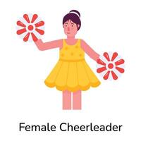 trendig kvinna cheerleader vektor