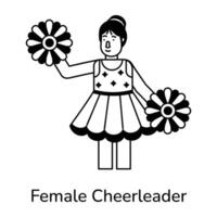 trendig kvinna cheerleader vektor