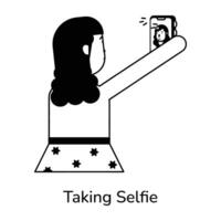 trendig tar selfie vektor