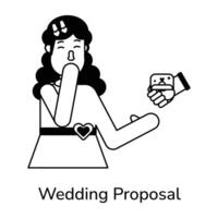 modisch Hochzeit Vorschlag vektor