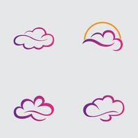 Sammlung von einfach Wolke Logos und Symbole isoliert auf grau Hintergrund vektor