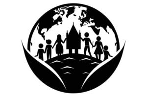 Welt Flüchtling Tag Illustration silhouettiert vektor