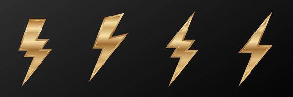 guld åska bult energi åska och bult logotyp begrepp vektor