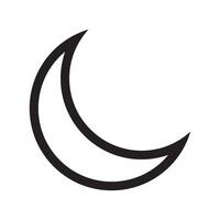 Linie Symbol Halbmond Mond isoliert auf Weiß Hintergrund vektor