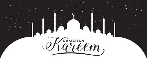 baner bakgrund moské ramadan kareem design illustration vektor