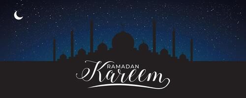 sternenklar Nacht Himmel Ramadan kareem Design Banner Hintergrund vektor