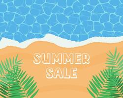 Sommer- Verkauf Poster. Banner Vorlage mit Strand und Welle Meer. Verkauf Einkaufen. Illustration vektor