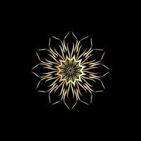 mandala. guld dekorativ element. bild för färg. abstrakt cirkulär prydnad med stiliserade löv vektor