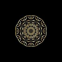 Mandala. Gold dekorativ Element. Bild zum Färbung. abstrakt kreisförmig Ornament mit stilisiert Blätter vektor