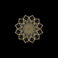 mandala. guld dekorativ element. bild för färg. abstrakt cirkulär prydnad med stiliserade löv vektor