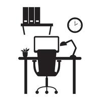 Arbeitsplatz Silhouette Design. Geschäft Büro Zeichen und Symbol. vektor