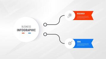 två steg infographic märka design mall med linje ikoner. bearbeta steg diagram, presentationer, arbetsflöde layout, baner, strömma Diagram, info Graf illustration. vektor