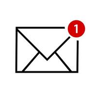 1 Email Benachrichtigung Symbol. vektor