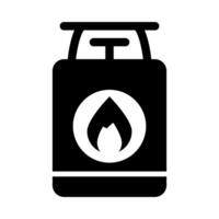 gas cylinder silhuett ikon. bränsle tank. farlig material. vektor