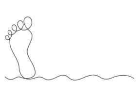 nackt Fuß kontinuierlich einer Linie Zeichnung von Konzept Gekritzel Stil Digital Illustration vektor