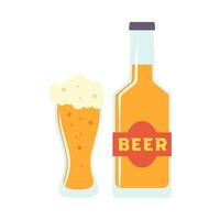 kalt Bier Symbol oder unterzeichnen. eben Bier Illustration isoliert auf Weiß Hintergrund. Alkohol trinken Kneipe oder Bar. vektor