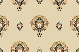 Ikat Stammes- indisch nahtlos Muster. ethnisch aztekisch Stoff Teppich Mandala Ornament einheimisch Boho Chevron textil.geometrisch afrikanisch amerikanisch orientalisch traditionell Illustrationen. Stickerei Stil. vektor