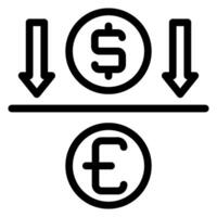Symbol für die Währungslinie vektor