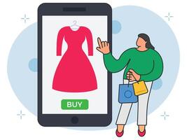 online Handy, Mobiltelefon Einkaufen Hintergrund Illustration vektor